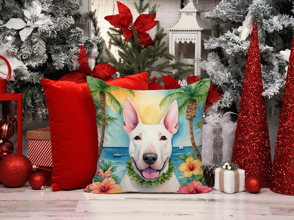 English Bull Terrier Luau Throw Pillow - 14x14 Decorative Pillow – Art for Your Home & Patio DAC6425PW1414