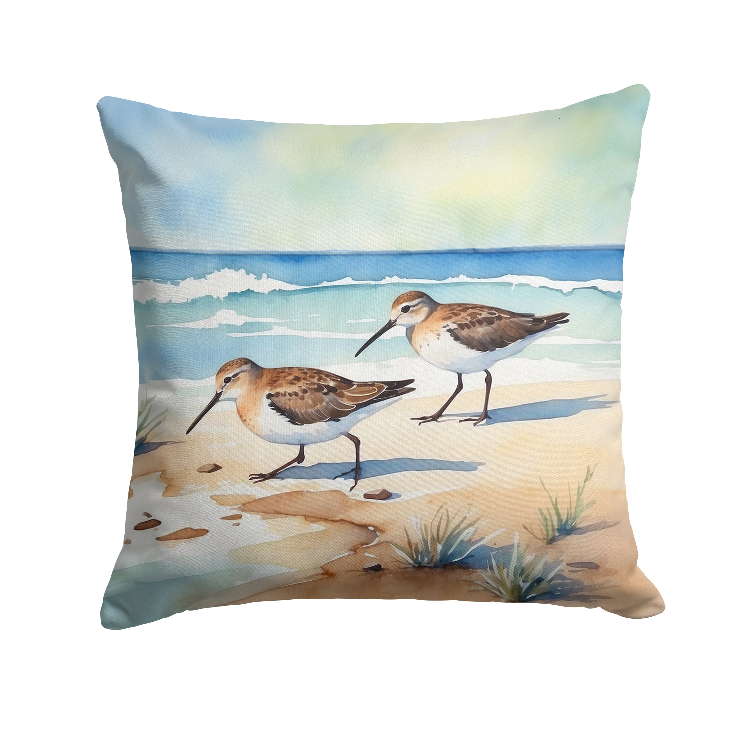 Sandpipers Hunting Throw Pillow - 14x14 Decorative Pillow – Art for Your Home & Patio