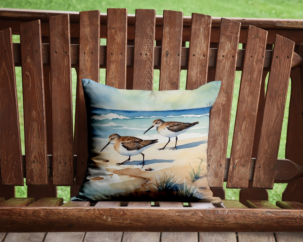 Sandpipers Hunting Throw Pillow - 14x14 Decorative Pillow – Art for Your Home & Patio