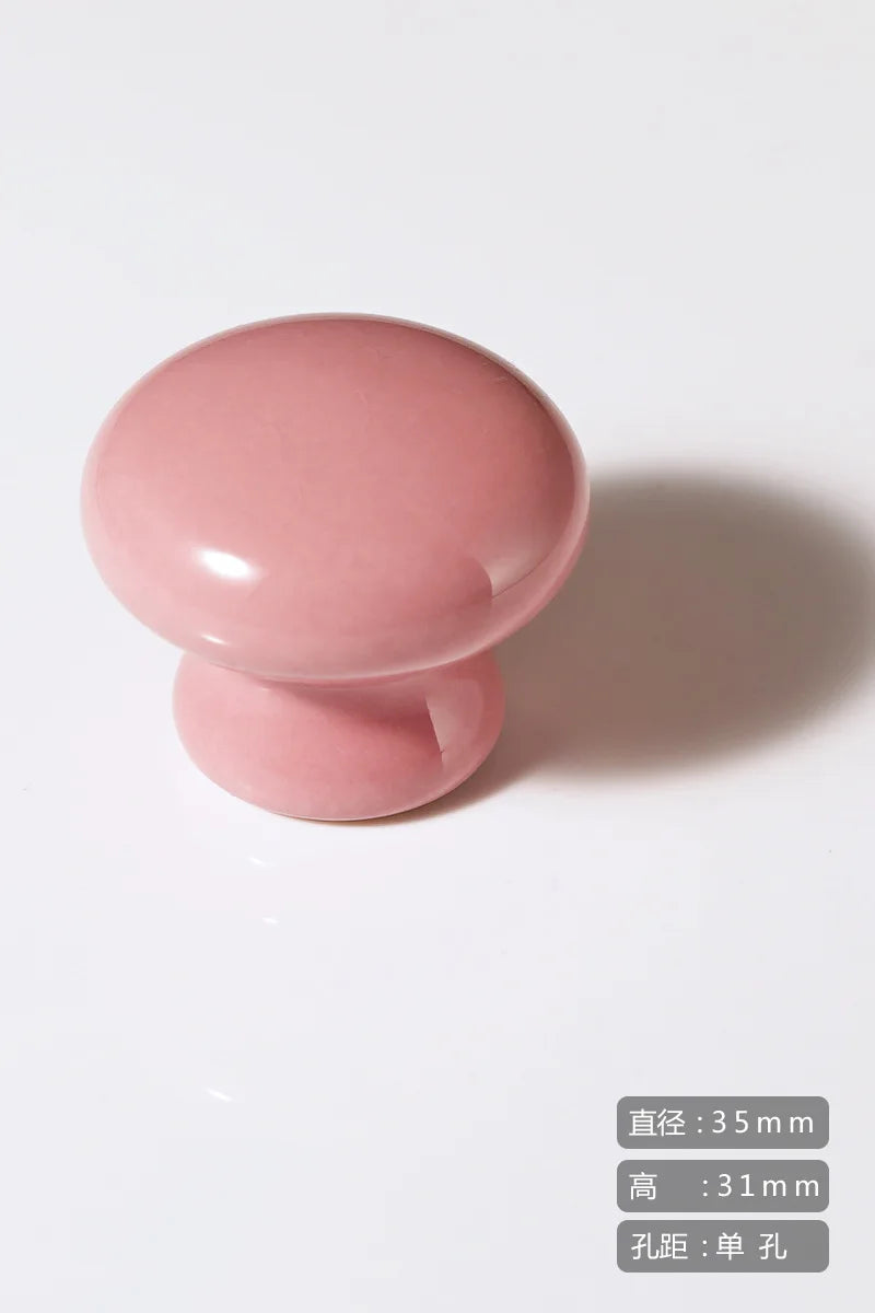 Cartoon Ceramic Cabinet Handles – Single Hole Circular Knobs for Children's Room Furniture